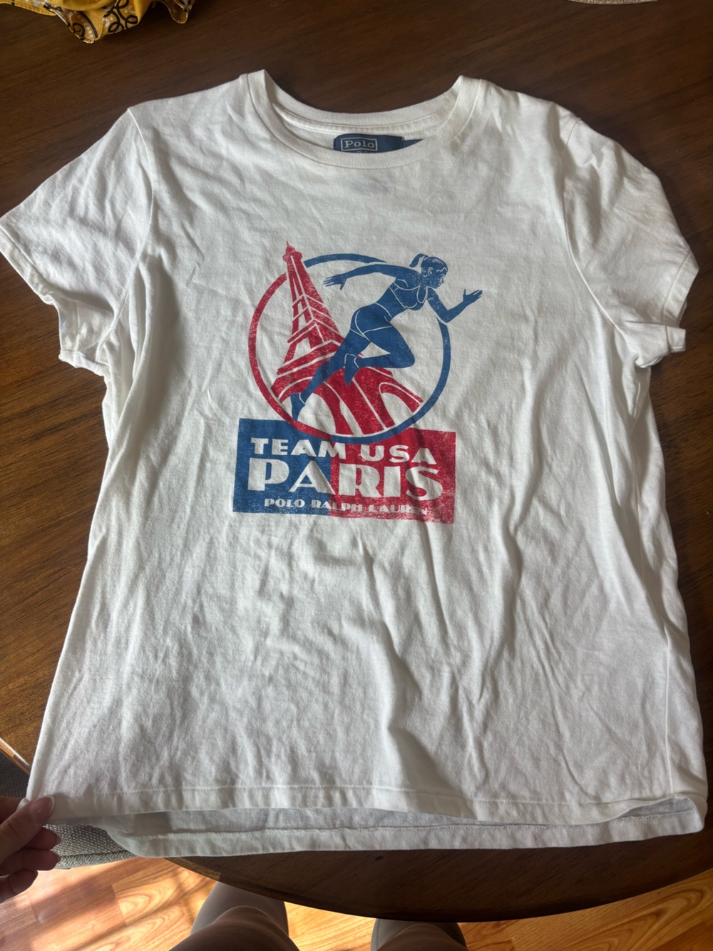 Polo by Ralph Lauren fitted White Tee with Navy & Red Team USA Label